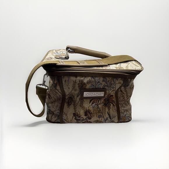 Other - Vintage 80s Jordache Carrying Makeup Case/Luggage Hard Bottom &Back, Brown /Blue